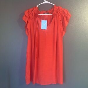 Rox Zoom Rust Ruffled Blouse 2XL